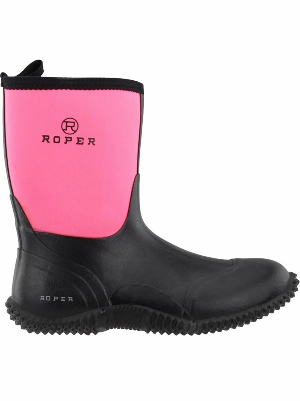Roper Women's Pink and Black Waterproof Pull-On Rain Boots